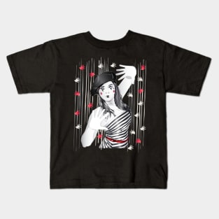 Mime Girl Artist Pause Kids T-Shirt